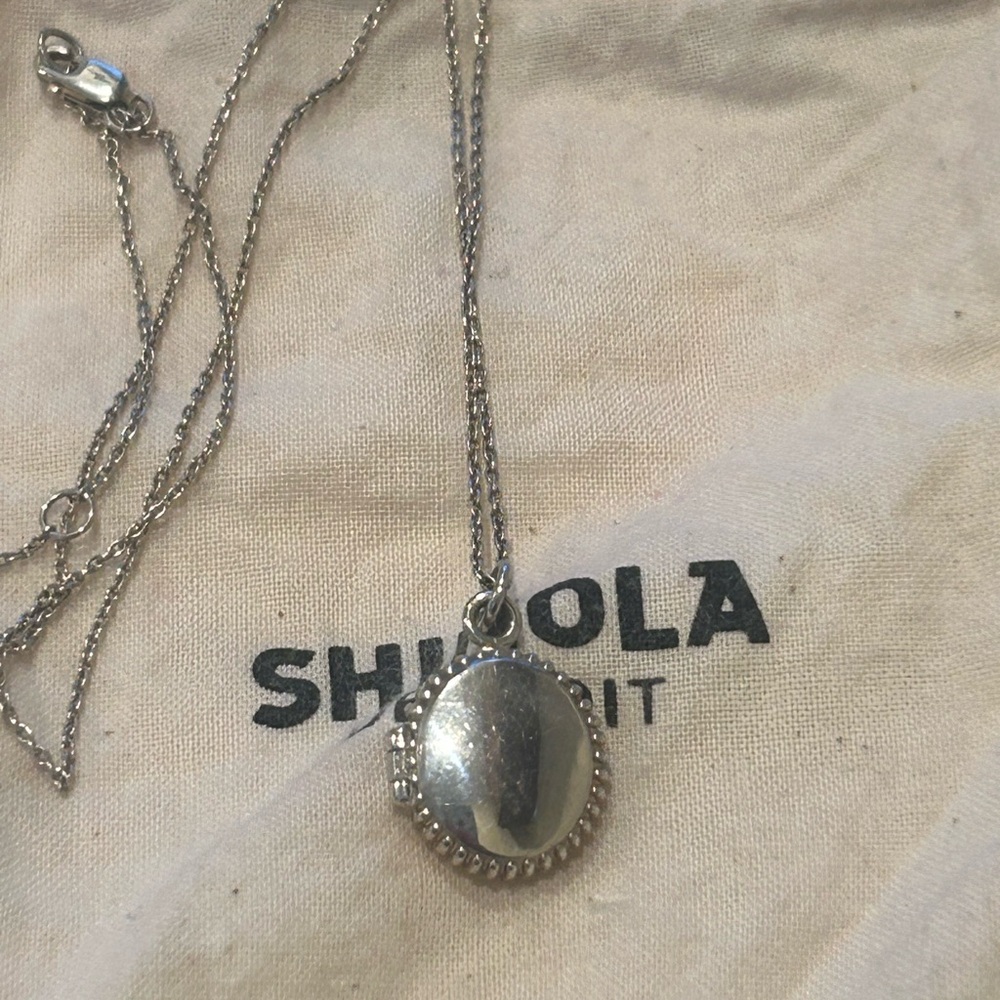 Shinola Sterling Silver .925 Coin Edge Locket Necklace